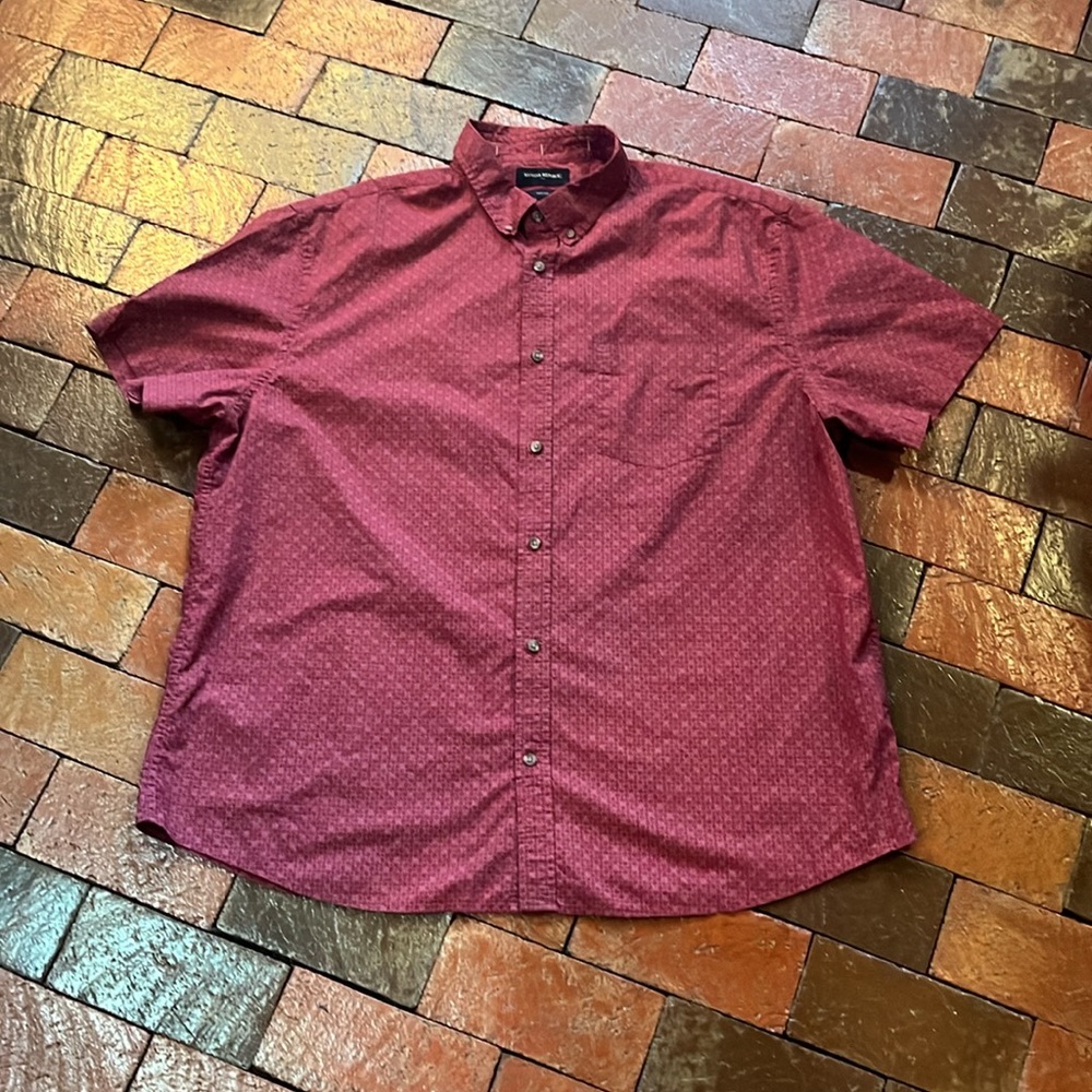 MEN SHIRT XXL Banana Republic short sleeve button up/Red 1125